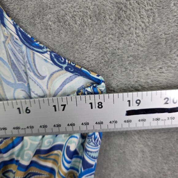 Womens Blue Paisley Halter Maxi Dress With Elastic Waist 100% Polyester Size M - Picture 7 of 10